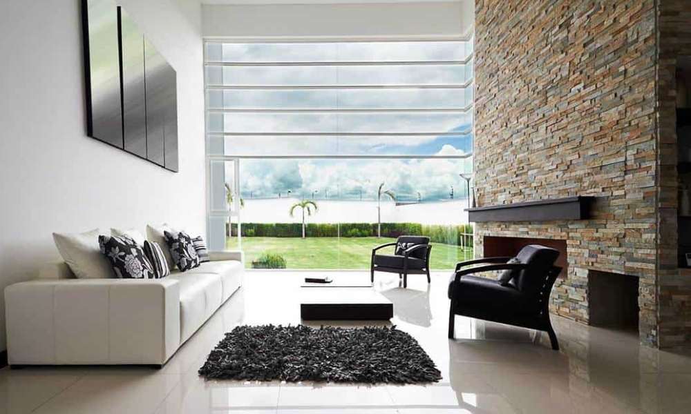 Black And White With Natural Stone