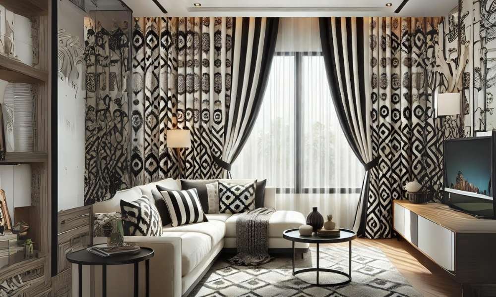 Black And White Curtains For Living Room