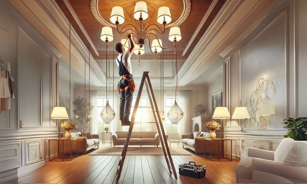 How To Change Chandelier In High Ceilings