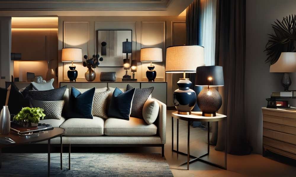 Navy Blue Table Lamps For Living Room